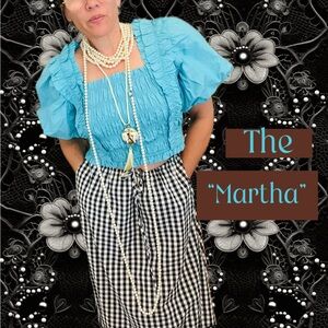 New! The “Martha”  Turquoise Teal Ruched and Ruffled Boho Top